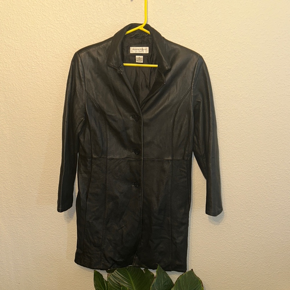 PRESTON & YORK Black Leather Jacket & coat.